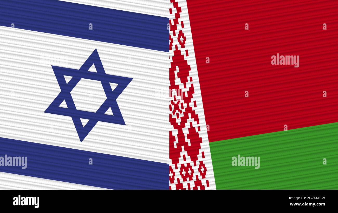 Belarus and Israel Two Half Flags Together Fabric Texture Illustration ...