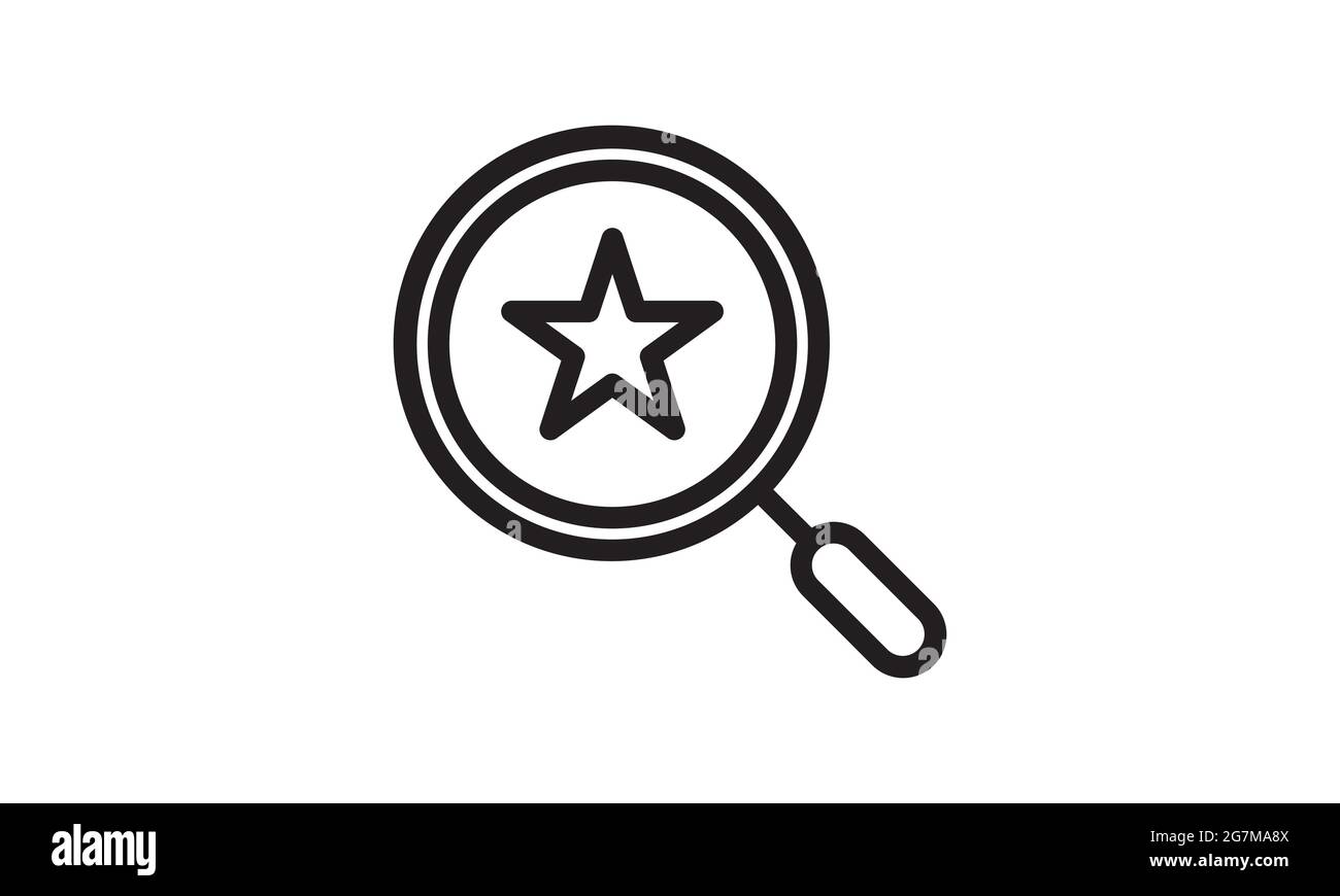 Magnifying glass icon with star sign vector image Stock Vector Image ...