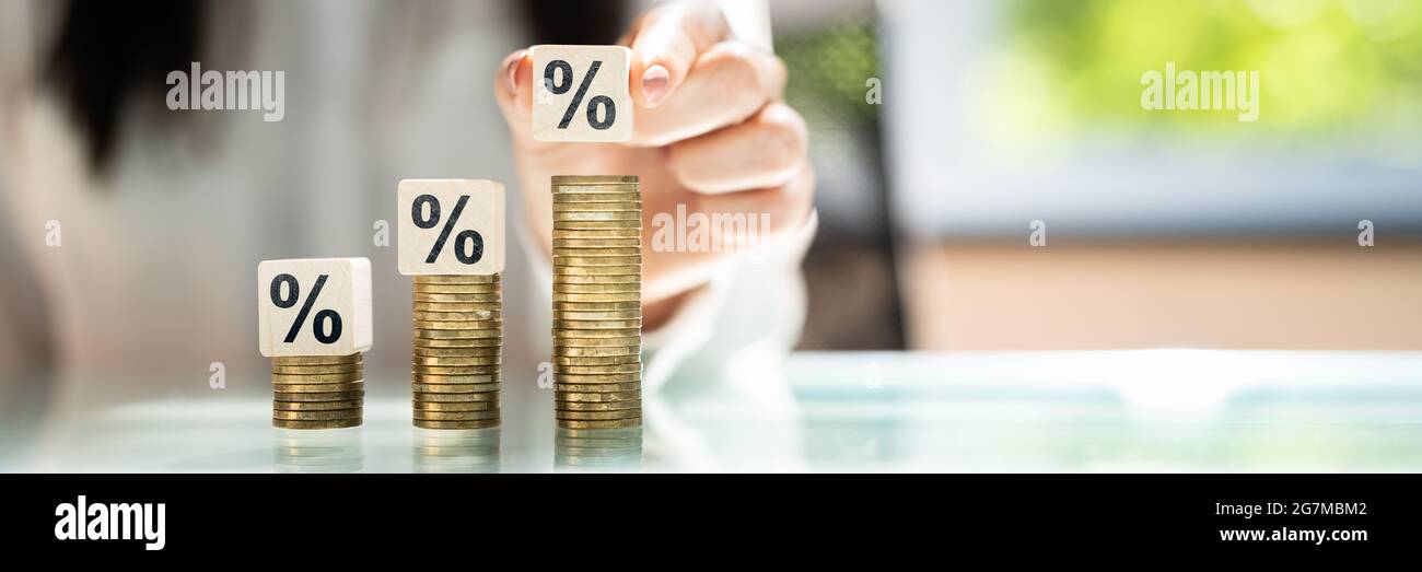 Percentage Sign Discount. Interest Rate And Insurance Stock Photo