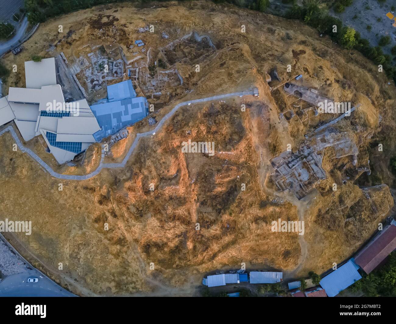 Aerial view of prehistoric sculptures in Malatya city in Turkey Stock Photo