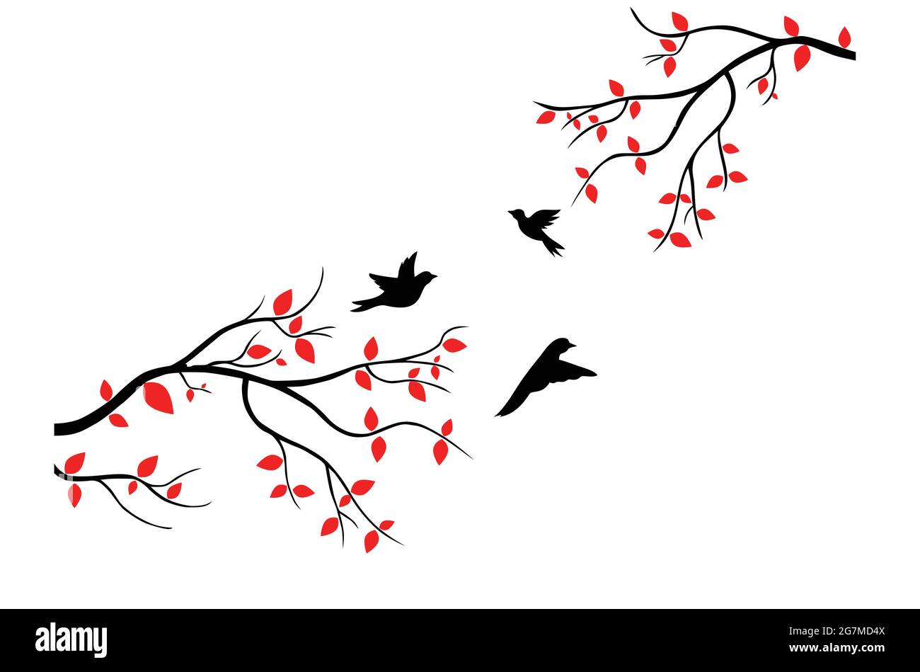 Beautiful tree branch silhouette background for wallpaper Stock Vector