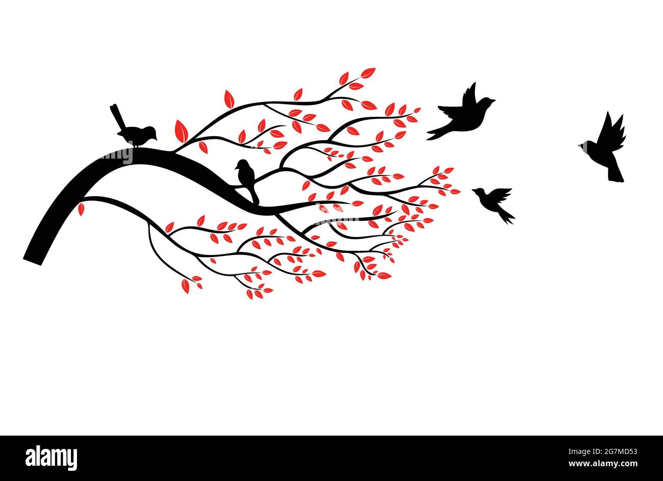 Beautiful tree branch silhouette background for wallpaper Stock Vector