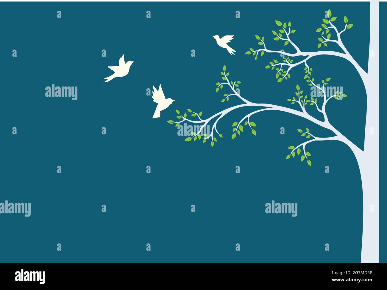 Beautiful tree branch silhouette background for wallpaper Stock Vector