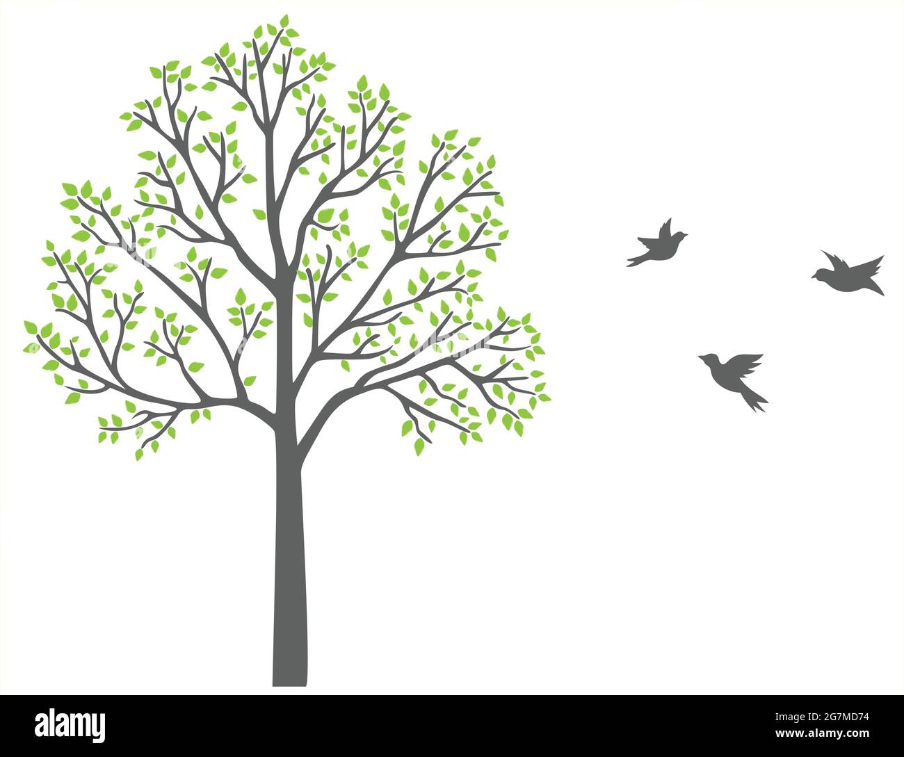 Beautiful tree branch silhouette background for wallpaper Stock Vector
