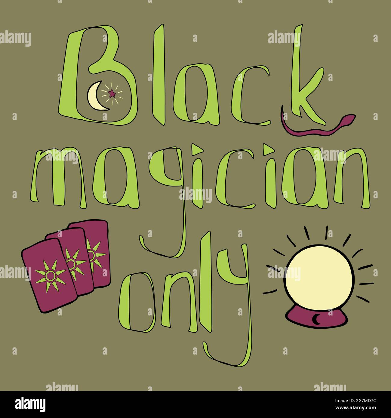 Black magician Halloween lettering Stock Vector