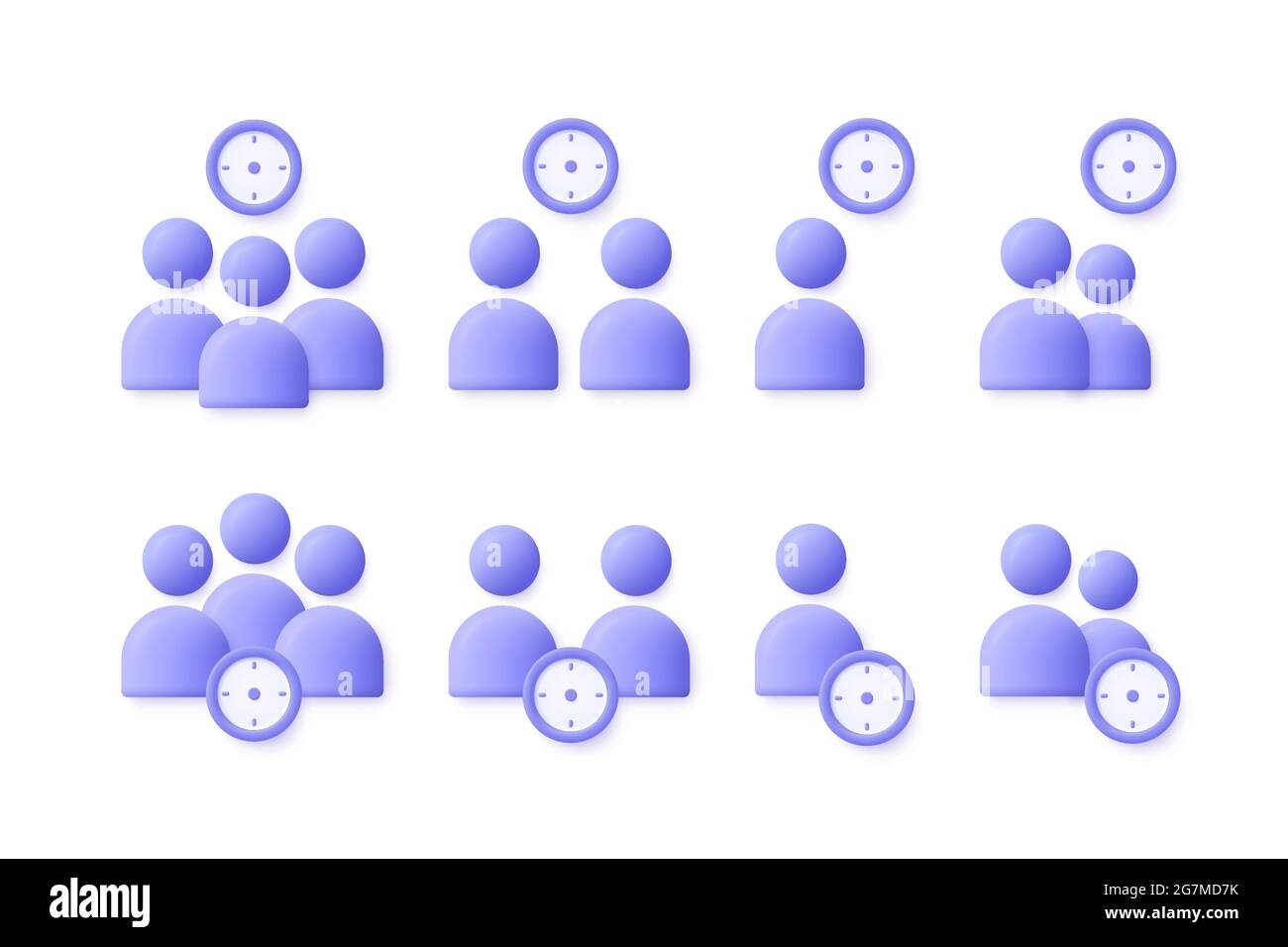 Time Management user, business people icon set. Appointment