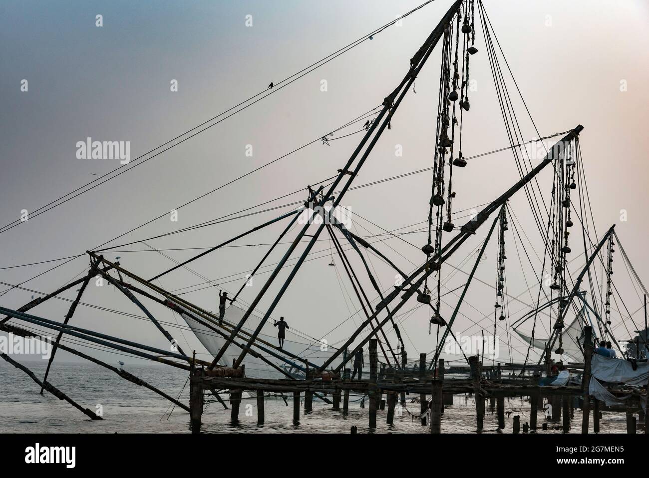 Chinese Fishing Nets, Fort Cochin Stock Photo