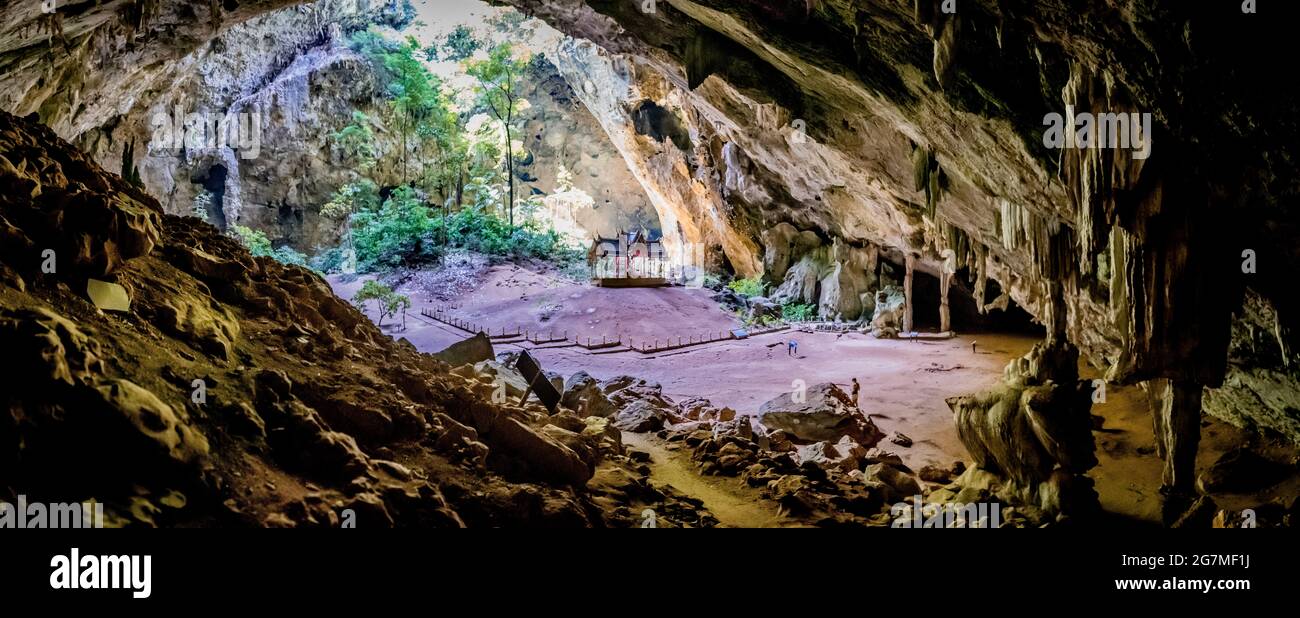 Phraya Nakhon Cave, Khua Kharuehat pavillion temple in Khao Sam Roi Yot National Park in Prachuap Khiri Khan, Thailand, south east asia Stock Photo