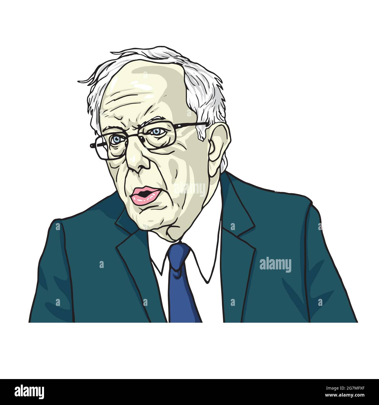 Bernie Sanders Portrait Cartoon Caricature. Vector Illustration Stock Vector