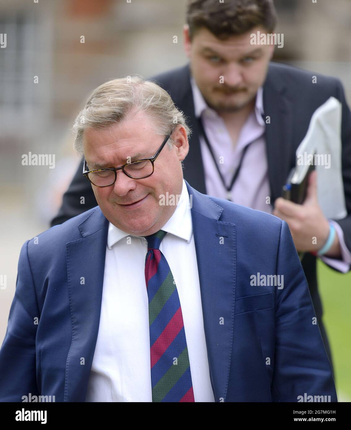 Mark Francois MP (Con: Rayleigh and Wickford) walking across College ...