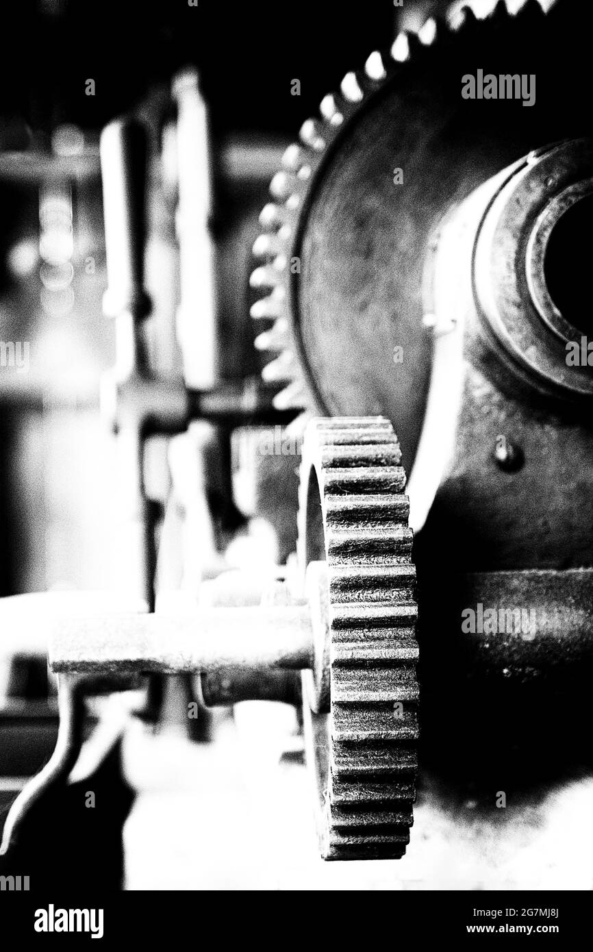 Heavy machinery cogs at the Weald & Downland living history museum. Stock Photo