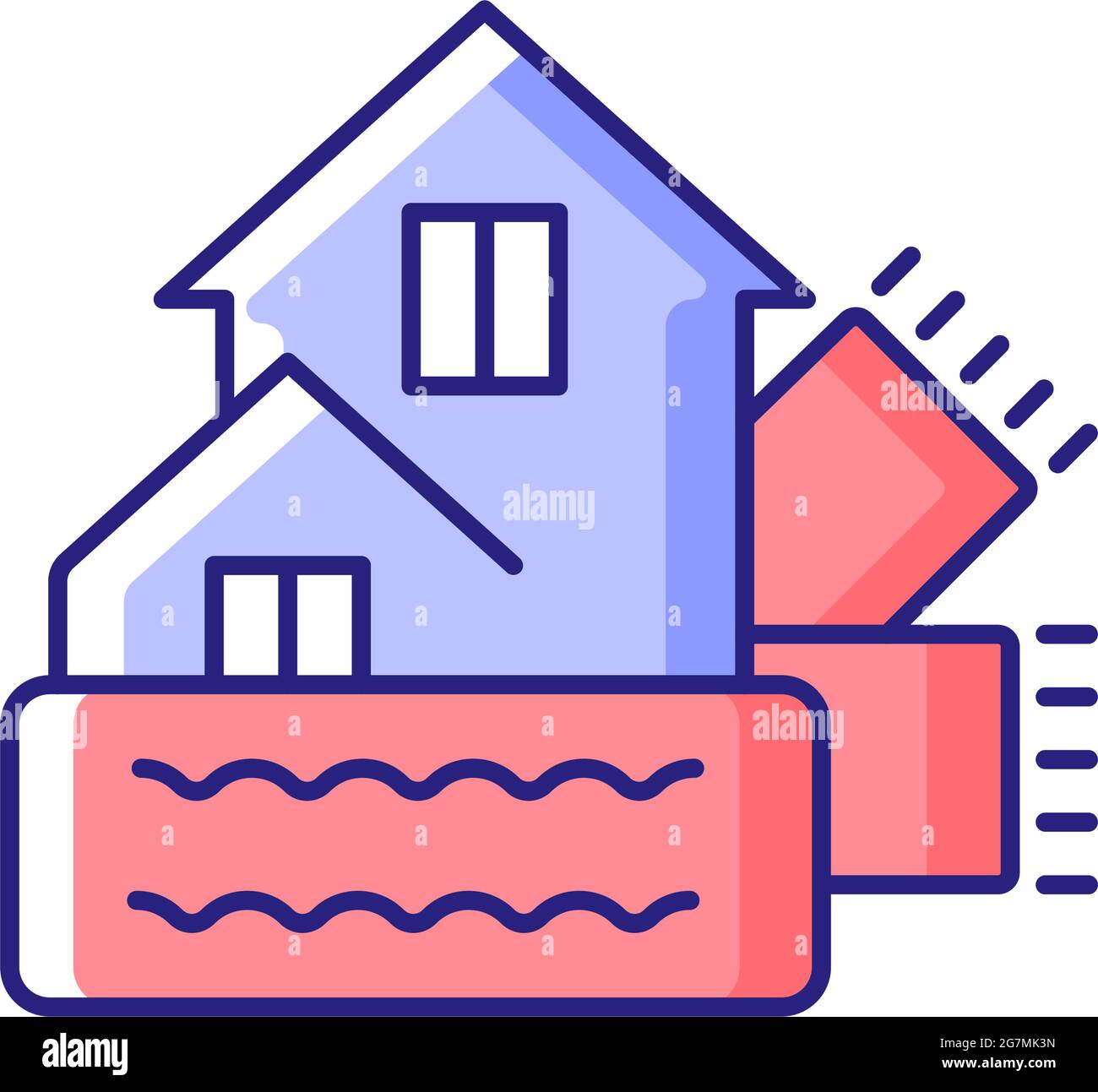 Weatherization RGB color icon Stock Vector