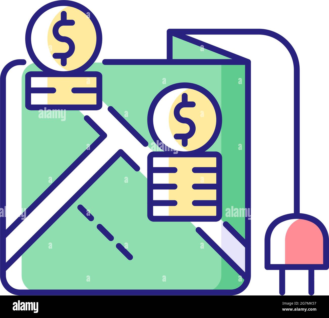 Pricing by locality RGB color icon Stock Vector