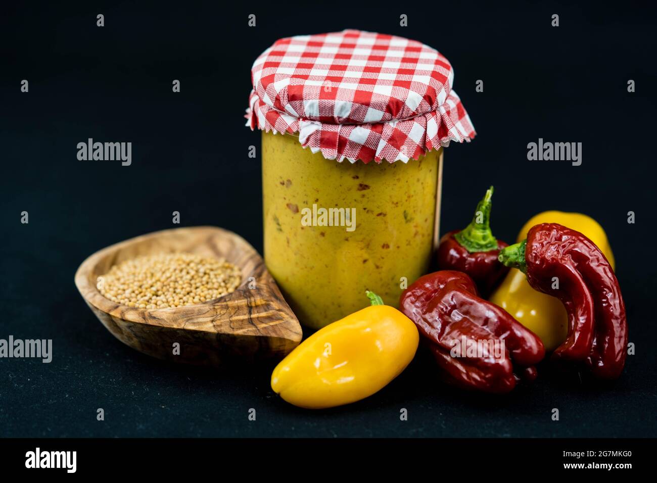 homemade extra hot mustard with chilli pepper Stock Photo Alamy