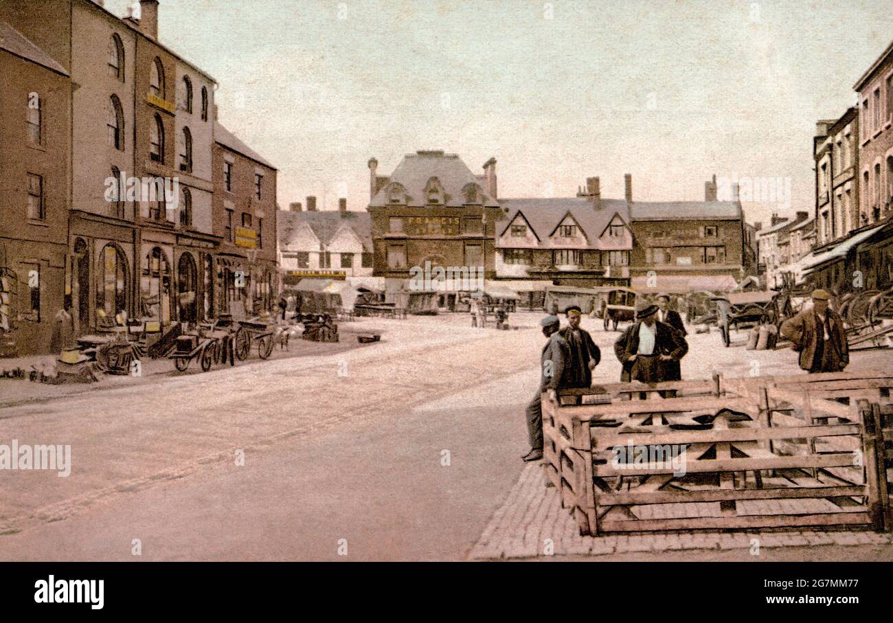 Banbury market place 1911 Stock Photo