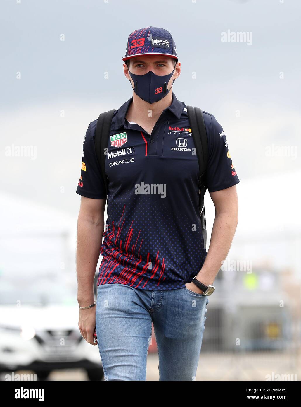 Red Bull's Max Verstappen arrives at the paddock ahead of the British Grand  Prix at Silverstone, Towcester. Picture Date: Thursday July 15, 2021 Stock  Photo - Alamy