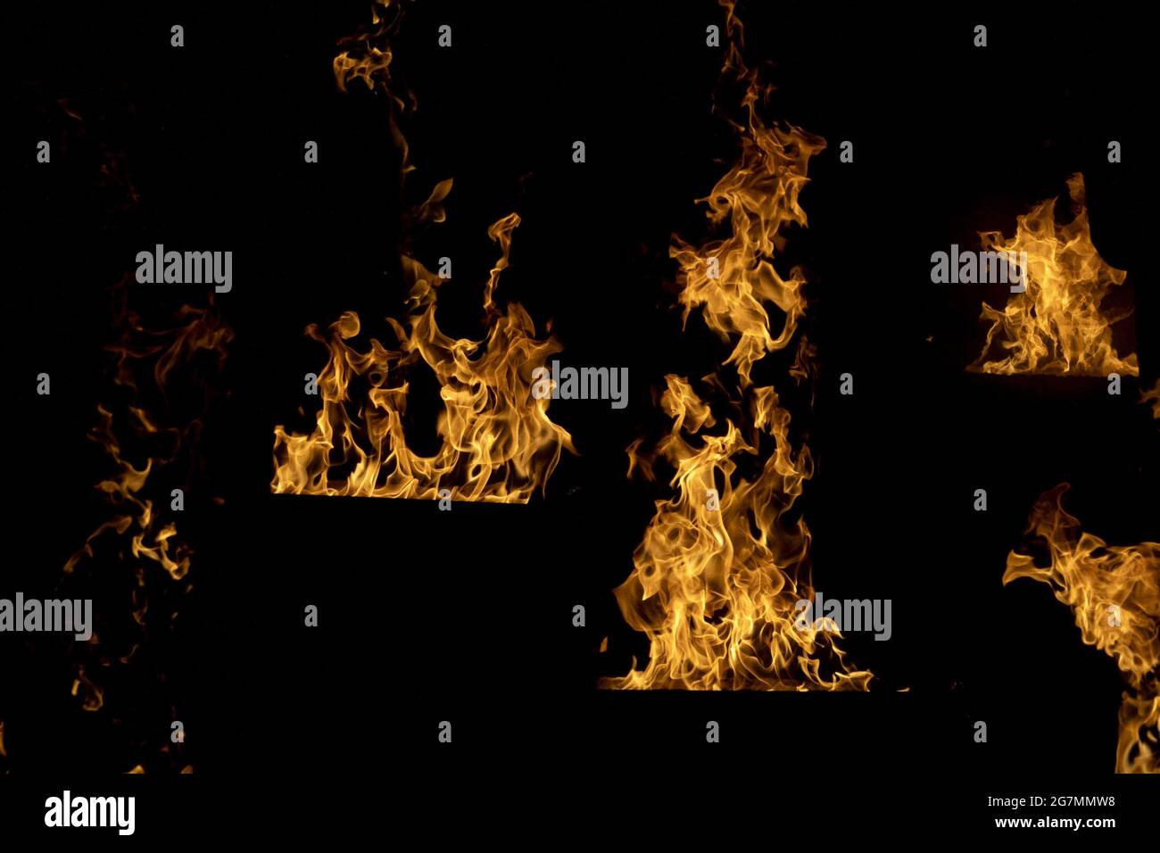 flames isolated on black background Stock Photo