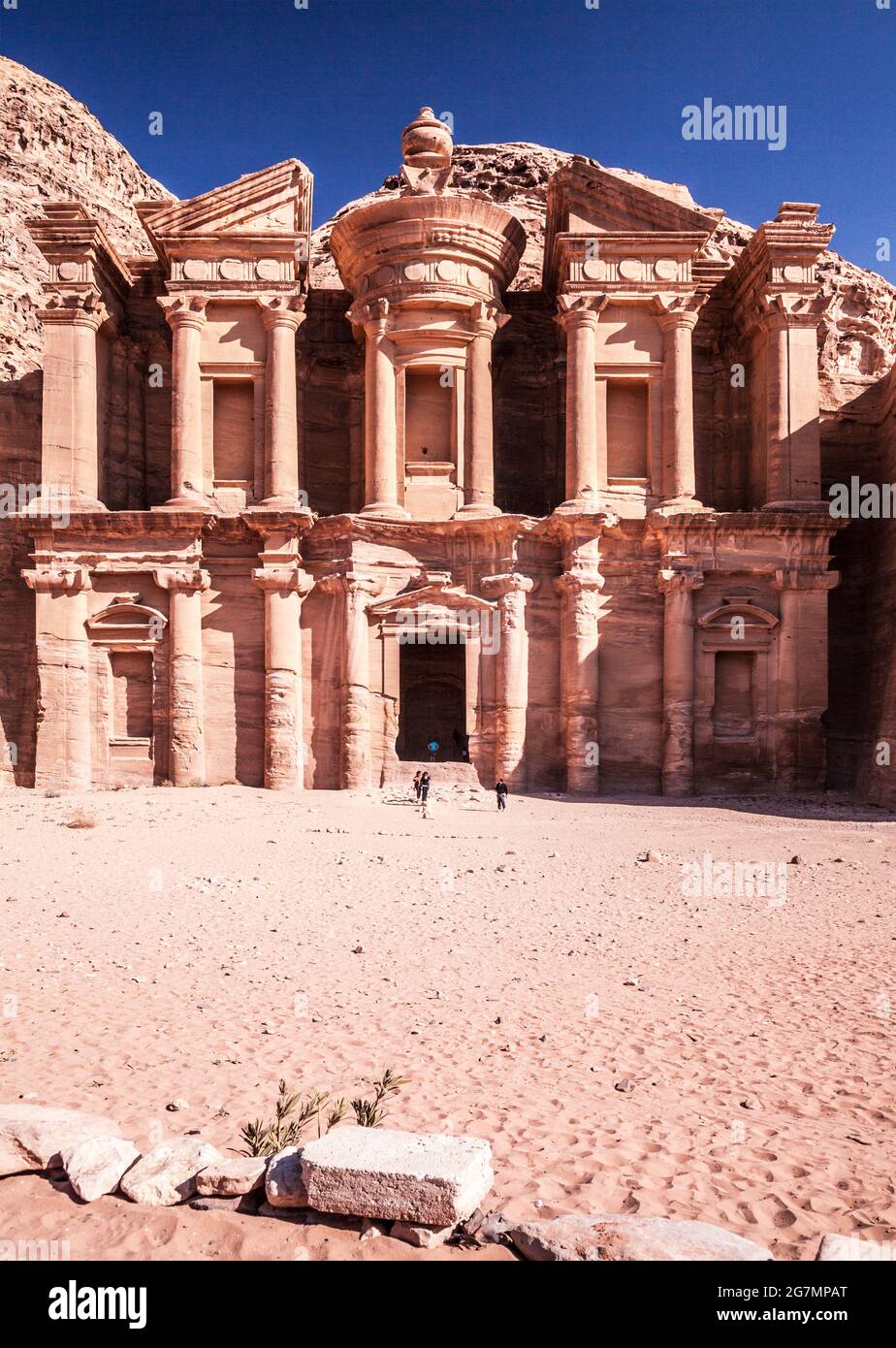 The Monastery or Ad-Deir in Petra, Jordan. Stock Photo