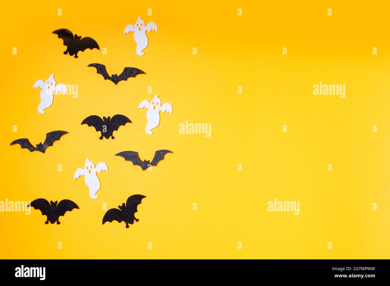 Halloween scene on orange background Stock Photo