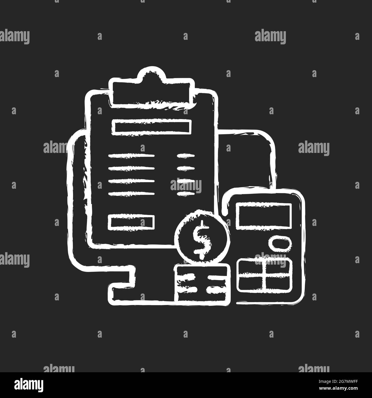 Invoicing chalk white icon on dark background Stock Vector Image & Art ...