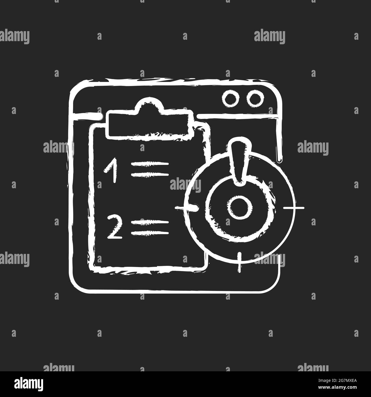 Priority task chalk white icon on dark background Stock Vector Image ...