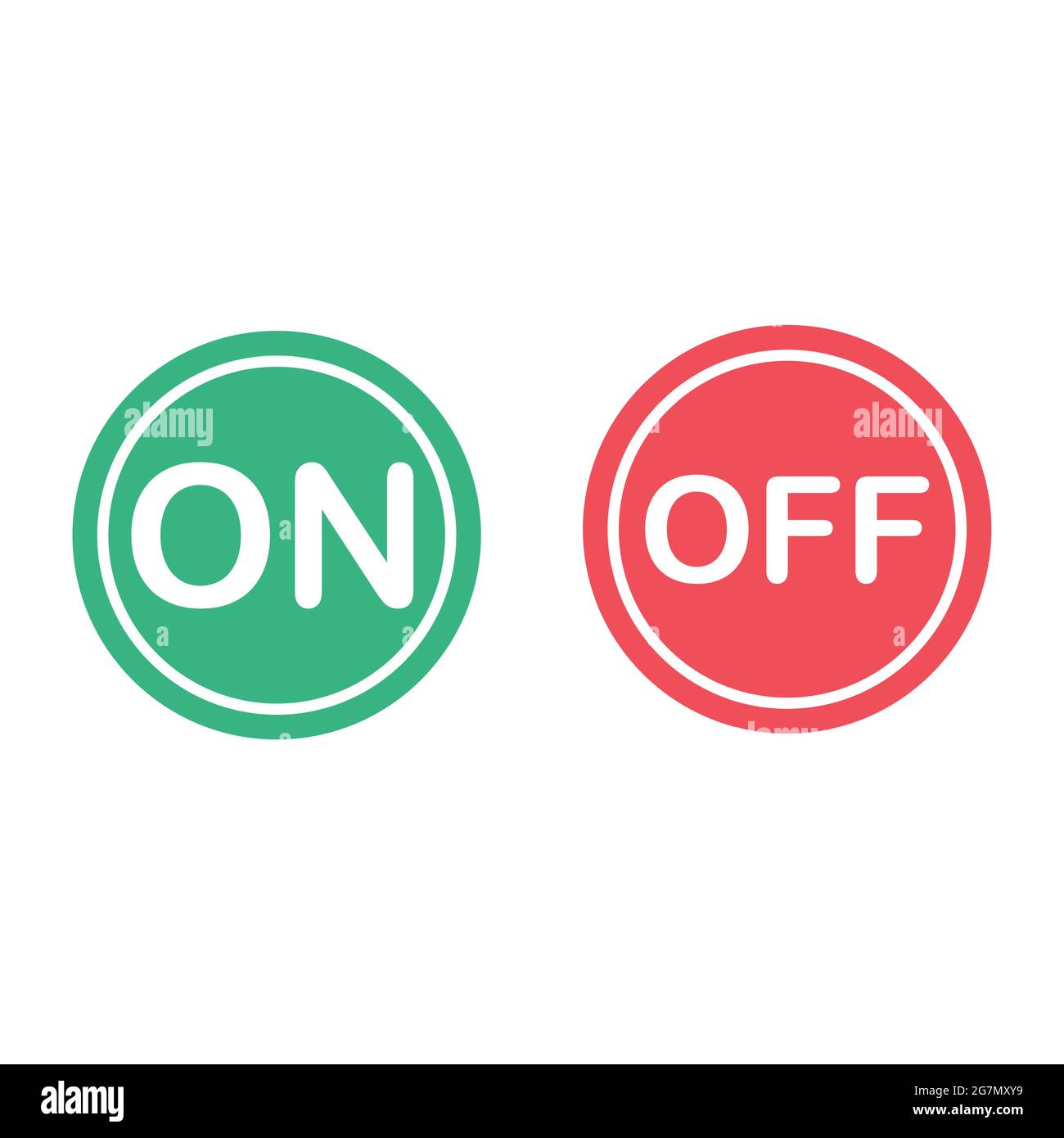 Set of 2 On Off icons simple power push button design, the Off button ...