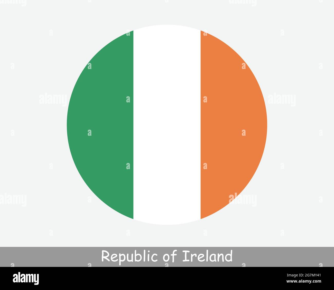 Republic of Ireland Round Circle Flag. Irish Circular Button Banner Icon. EPS Vector Stock Vector