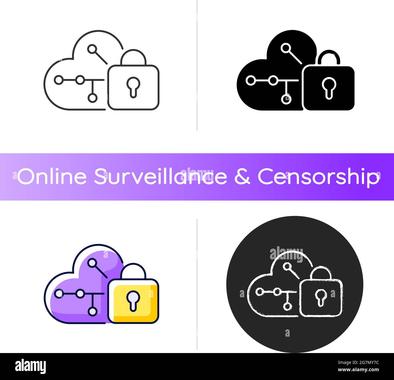 Cloud encryption icon Stock Vector Image & Art - Alamy