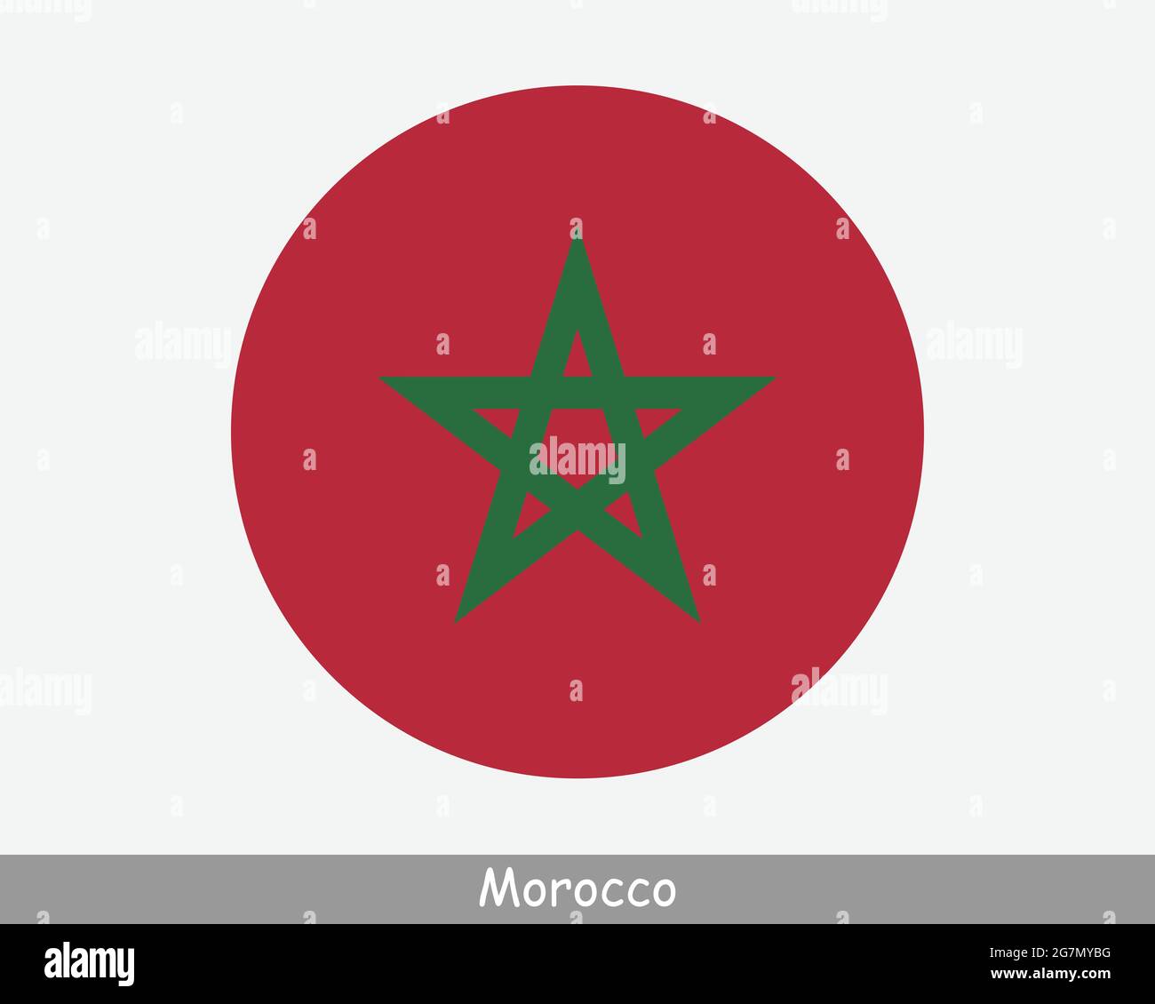 Morocco Round Circle Flag. Moroccan Circular Button Banner Icon. EPS Vector Stock Vector