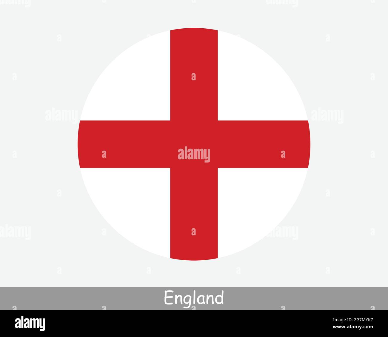 England Round Circle Flag. English Circular Button Banner Icon. United