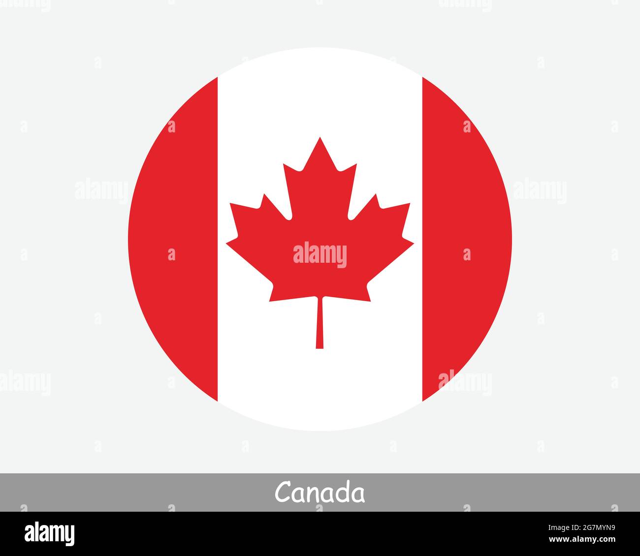 Canada Round Circle Flag. Canadian Circular Button Banner Icon. EPS Vector Stock Vector