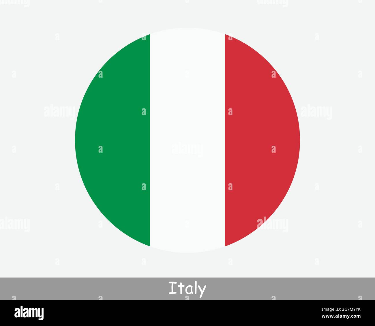 Italy Round Circle Flag. Italian Circular Button Banner Icon. EPS Vector Stock Vector