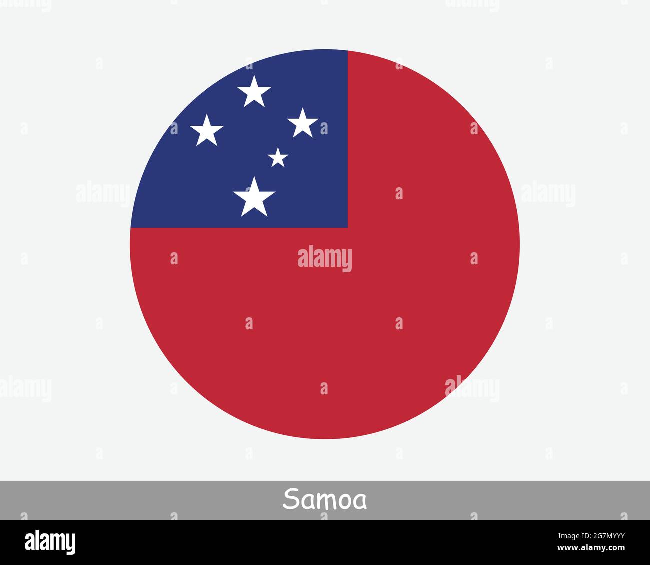 Samoa Round Circle Flag. Samoan Circular Button Banner Icon. EPS Vector Stock Vector
