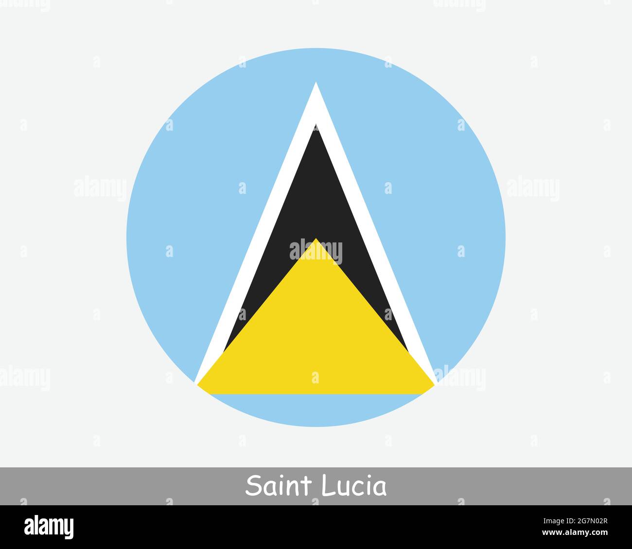 Saint Lucia Round Circle Flag. Saint Lucian Circular Button Banner  Icon. EPS Vector Stock Vector