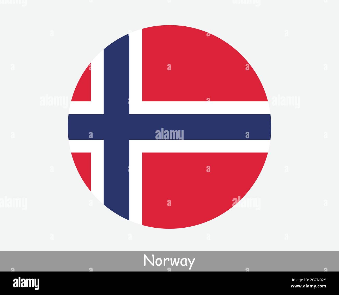 Norway Round Circle Flag. Norwegian Circular Button Banner Icon. EPS Vector Stock Vector