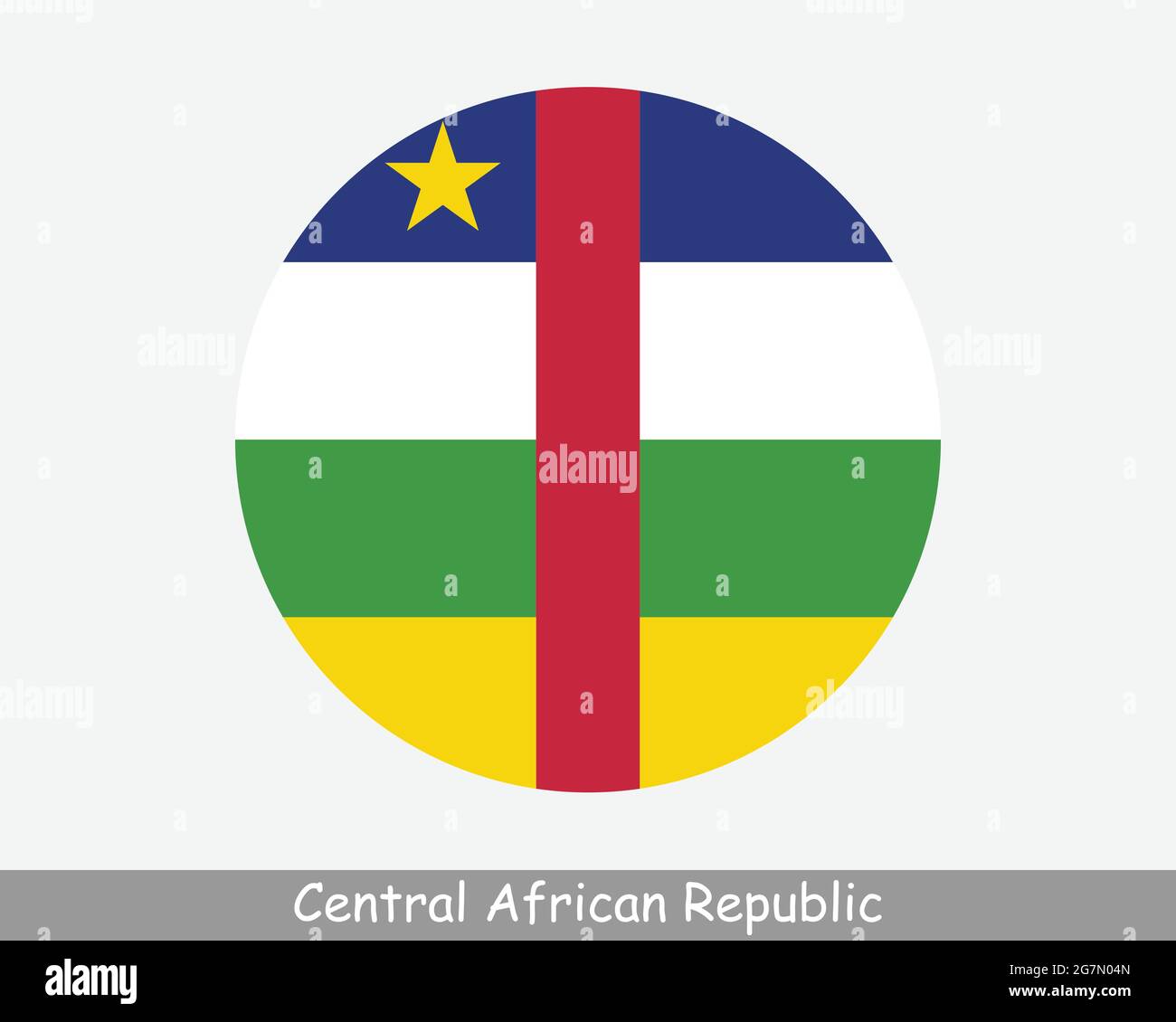 Central African Republic Round Circle Flag Car Circular Button Banner