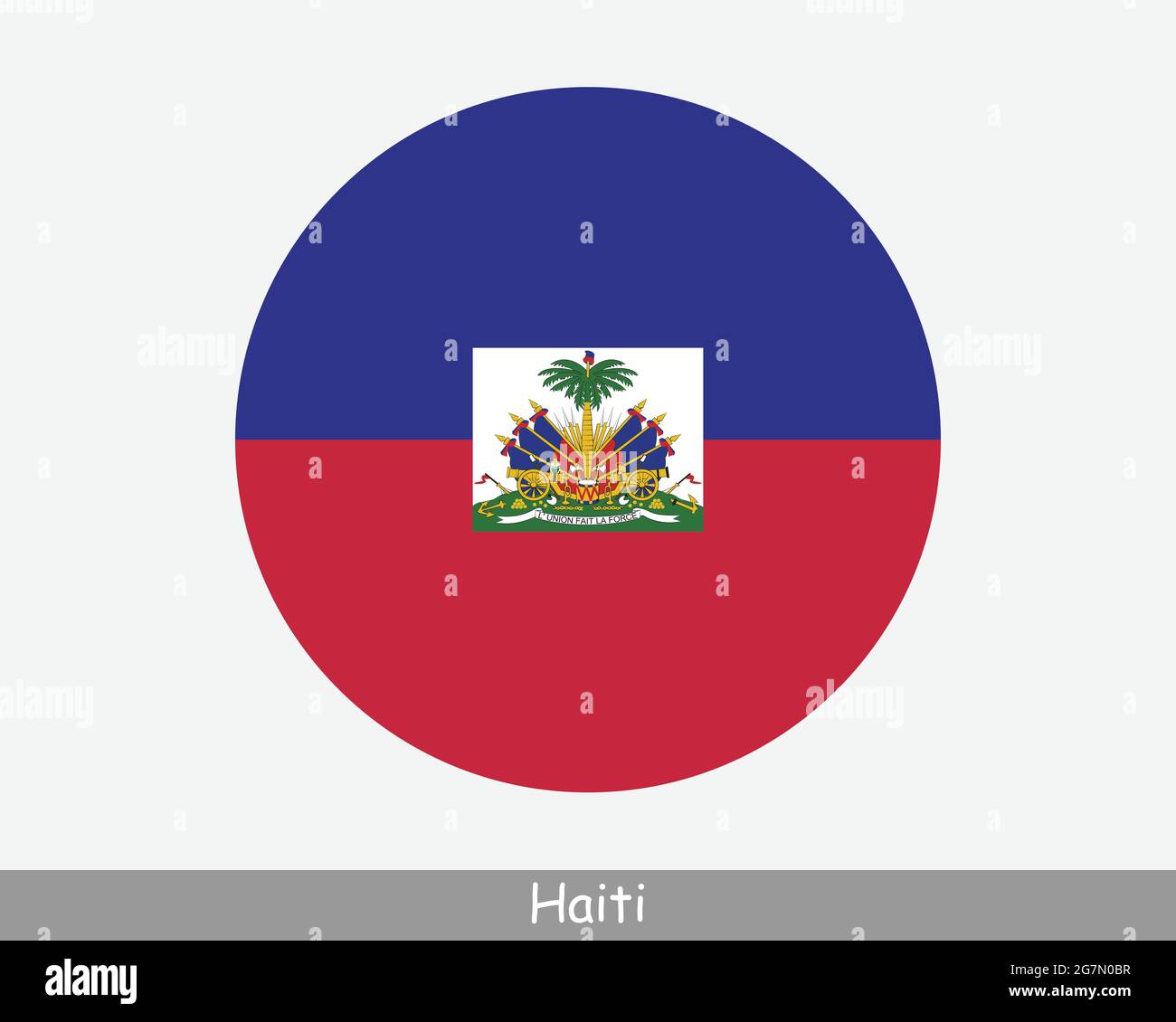 Haiti Round Circle Flag. Haitian Circular Button Banner Icon. EPS Vector Stock Vector