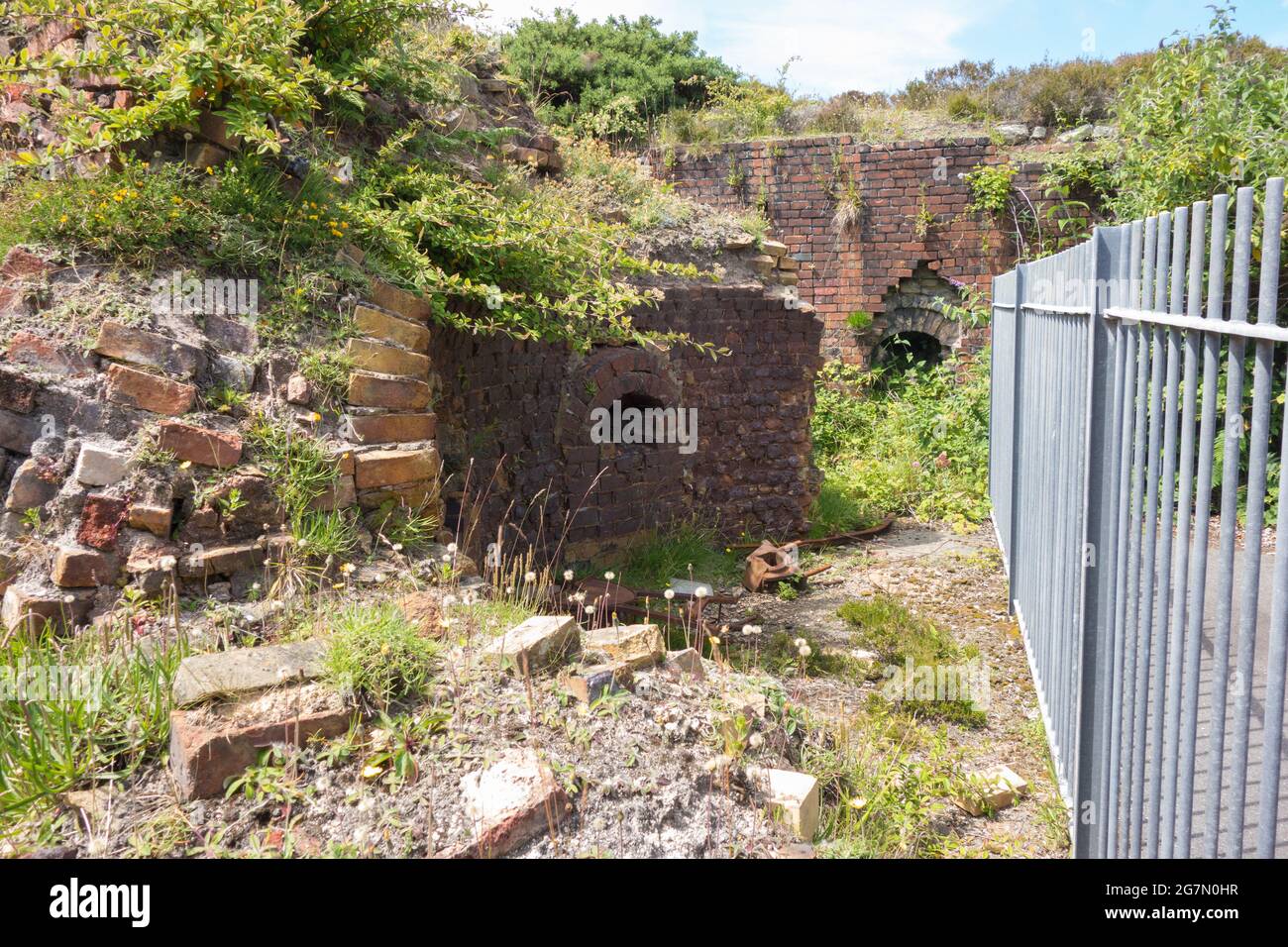 The old kilns in the brickworks that sit within the Breakwater Country Park Holyhead Holy Island Anglesey Wales Stock Photo