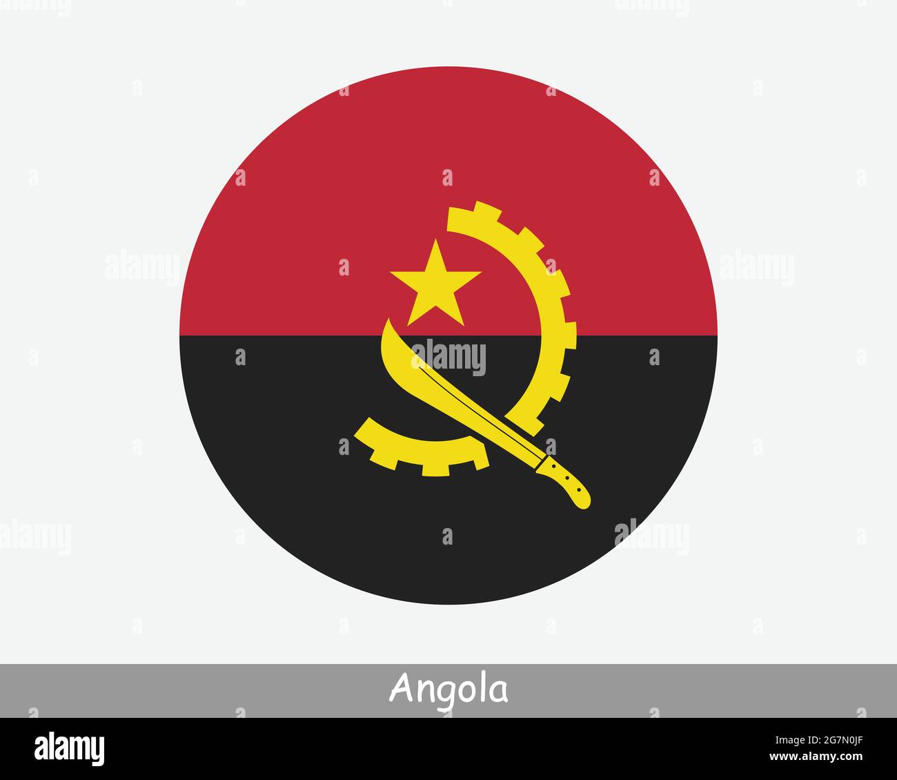 Angola Round Circle Flag. Angolan Circular Button Banner Icon. EPS ...