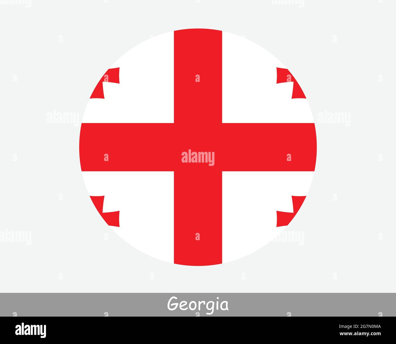 Round Circle Flag. Circular Button Banner Icon. EPS