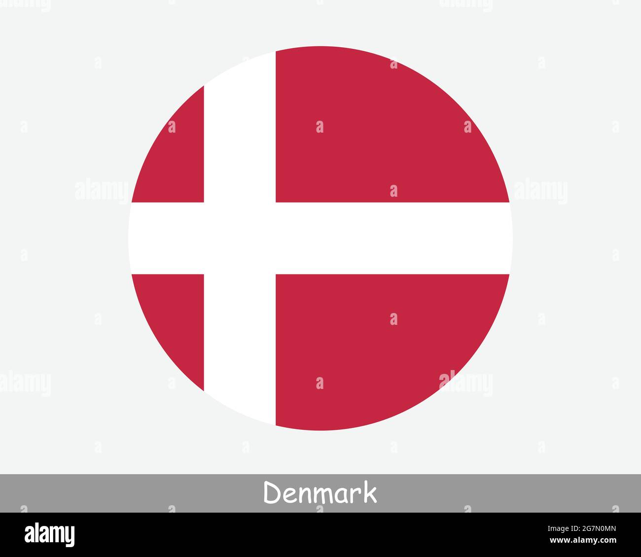 Denmark Round Circle Flag. Danish Circular Button Banner Icon. Dane Flag EPS Vector Stock Vector