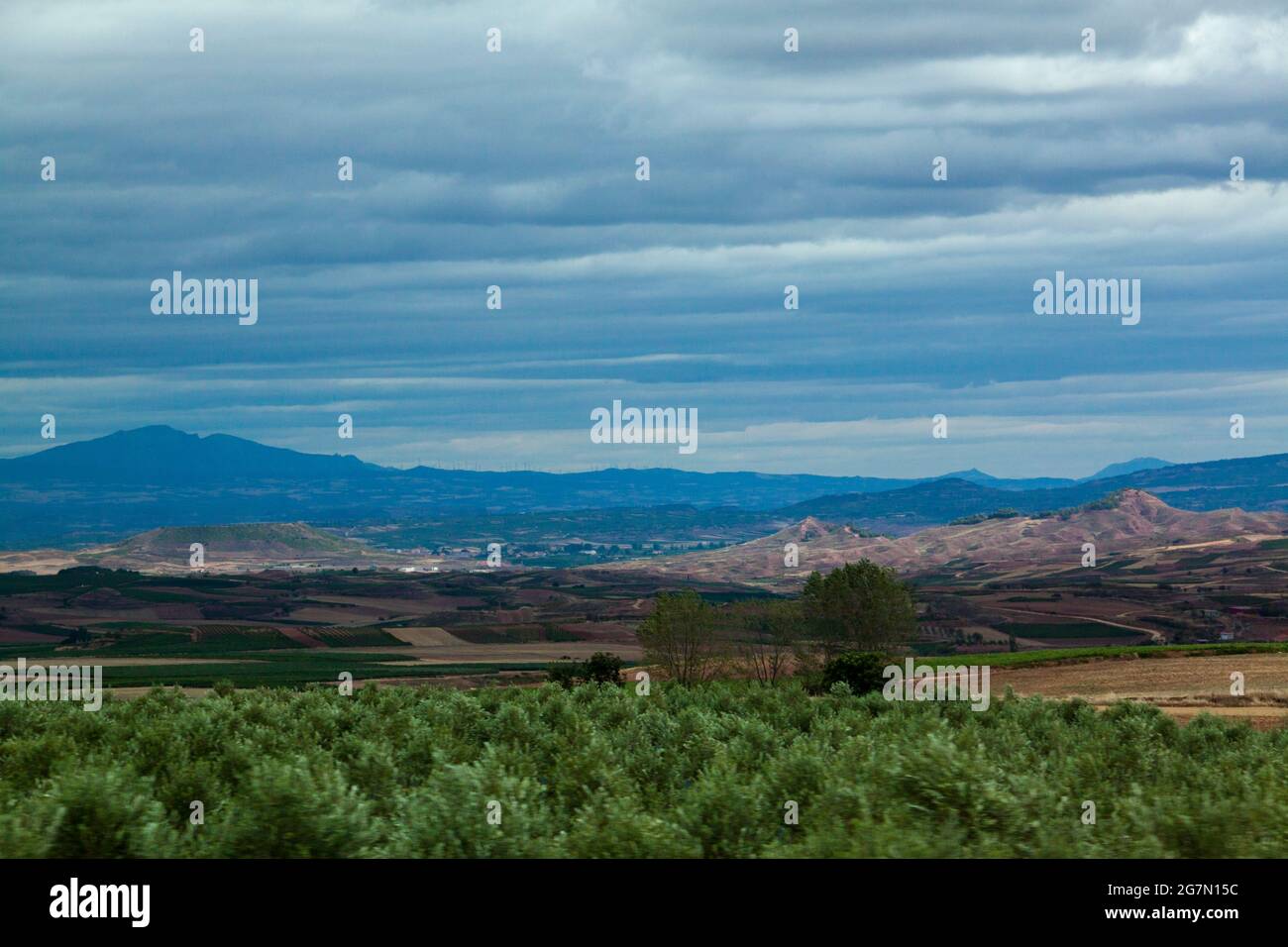 Nájera agricultural landscape, Spain Stock Photo