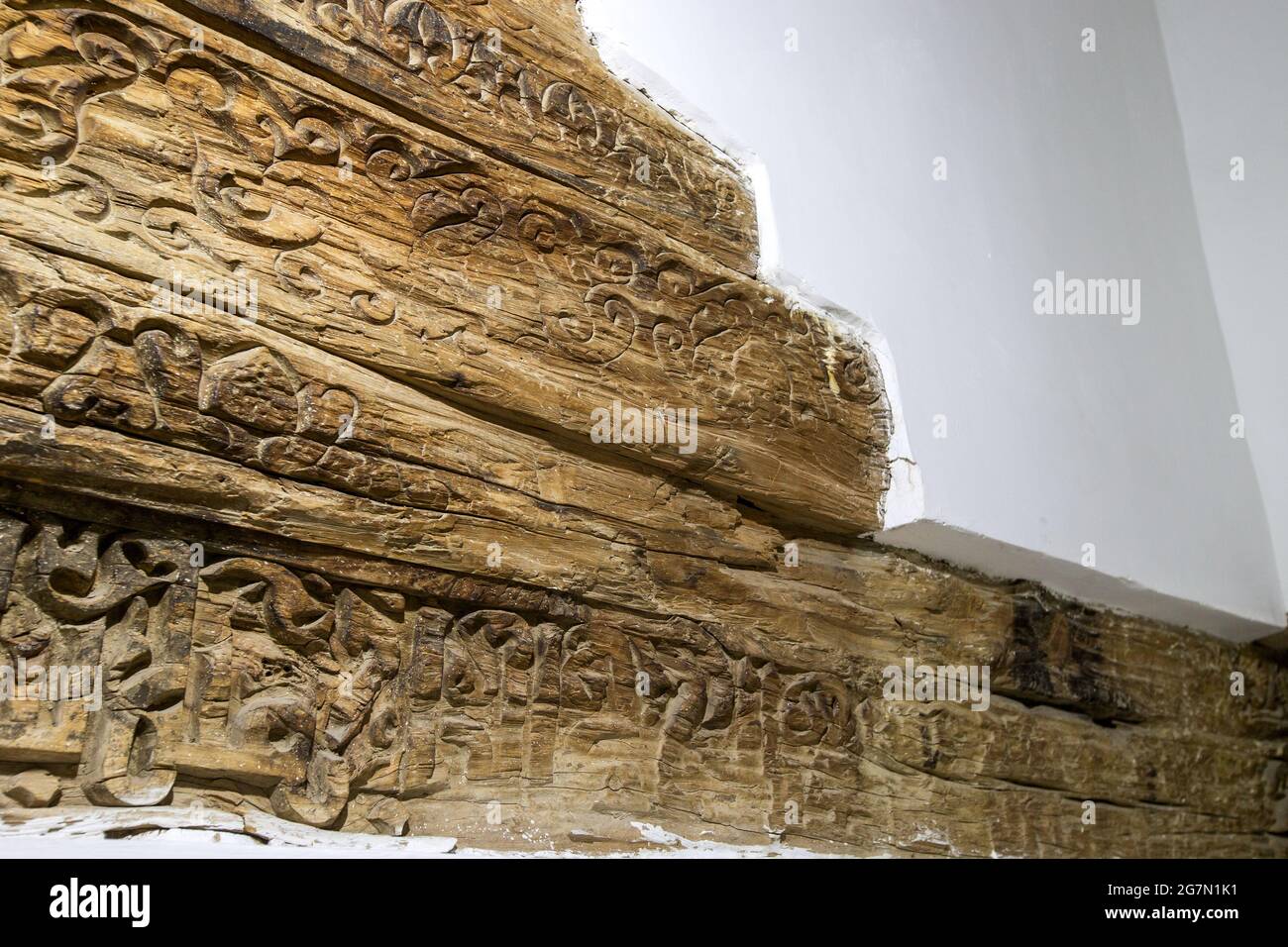 Original timber from wooden mosque, Kusam Ibn Abbas complex, cousin of ...