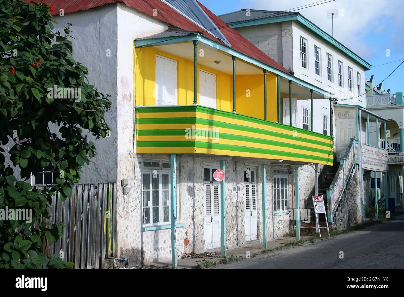 Speightstown houses, Barbados Stock Photo Alamy