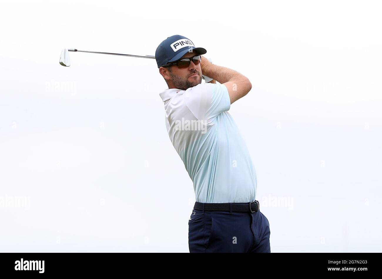 Canada’s Corey Conners tees off during day one of The Open at The Royal St George's Golf Club in Sandwich, Kent. Picture date: Thursday July 15, 2021. Stock Photo