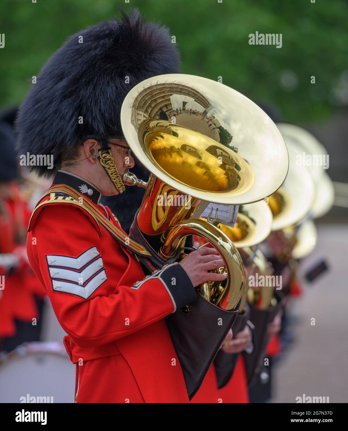 Wellington Barracks, London, UK. 15 July 2021. Bands of the Household