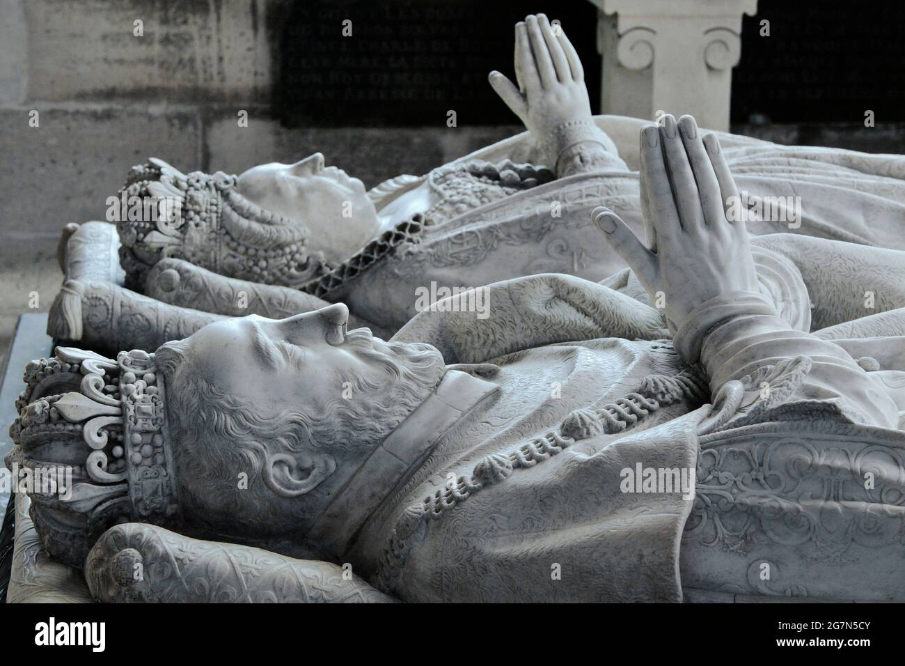FRANCE, SANTDENIS 93, GRAVE OF HENRI II AND CATHERINE DE MEDICI. THE BASILICA OF SAINT DENIS IS