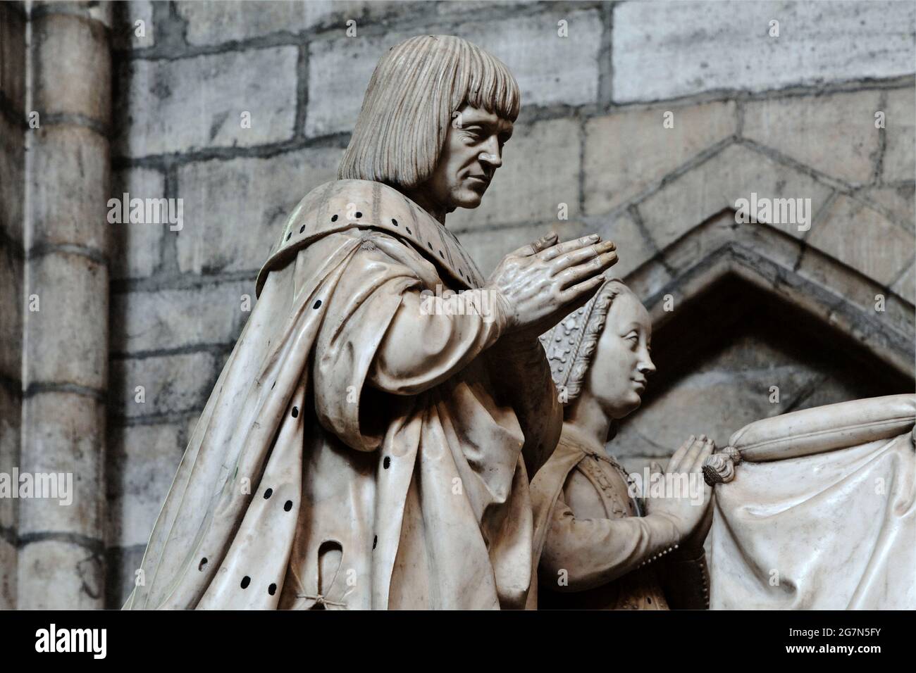 FRANCE, SANT-DENIS 93. GRAVE OF LOUIS XII AND ANNE OF BRITTANY. THE BASILICA OF SAINT DENIS  IS A LARGE MEDIEVAL ABBEY CHURCH IN THE CITY OF SAINT-DEN Stock Photo