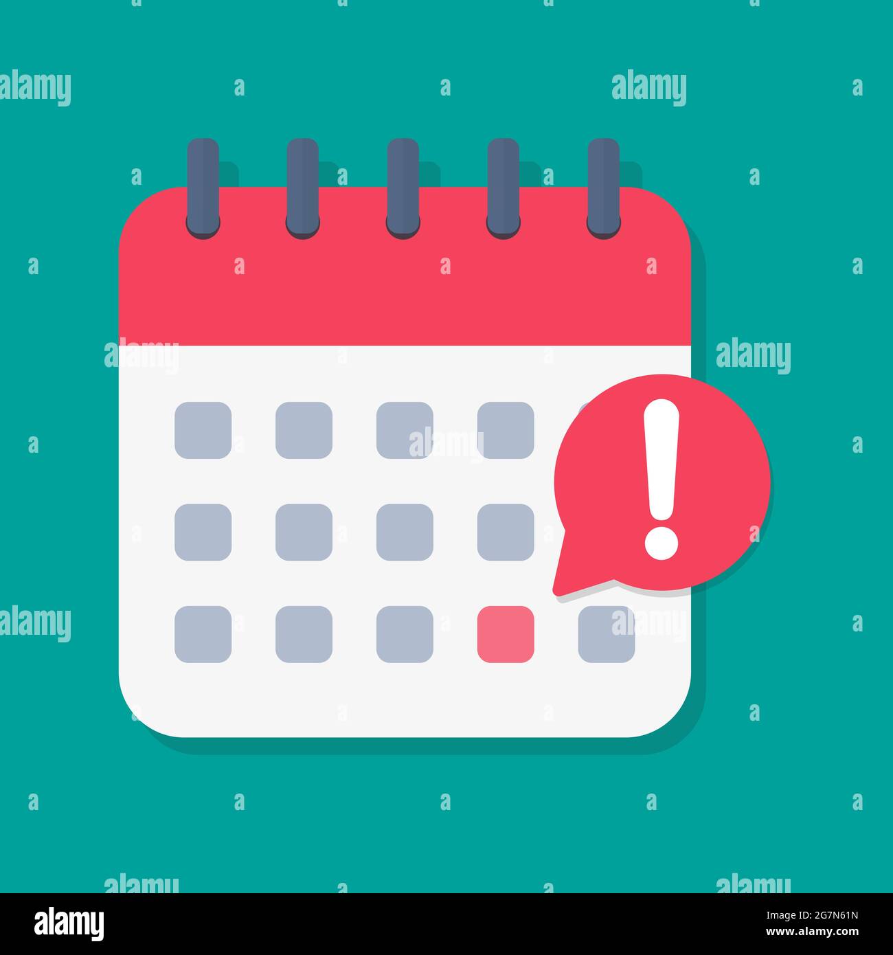 Calendar deadline with clock in a flat design Stock Vector