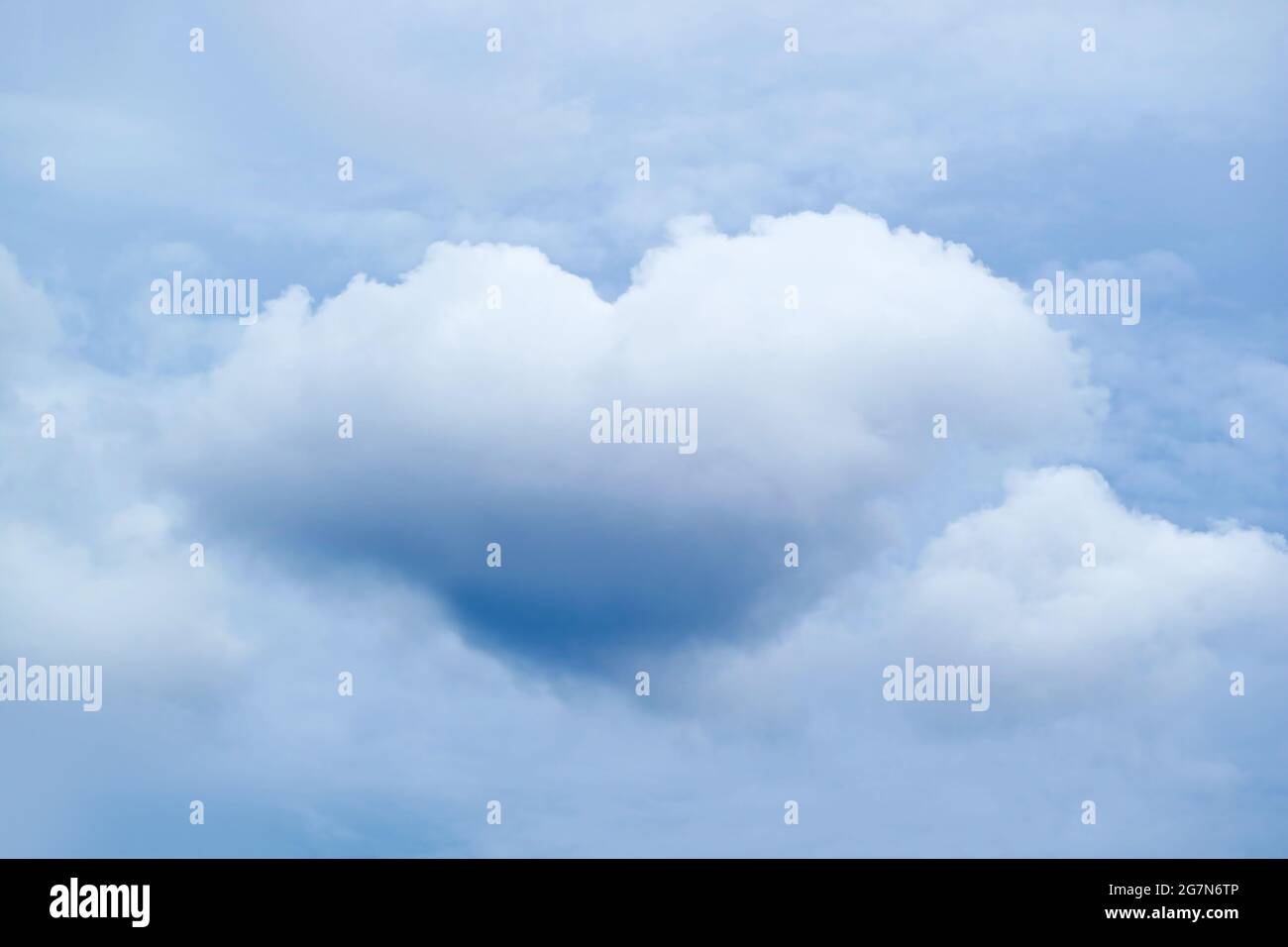 Amazing Natural Heart Shape Cumulus Cloud Floating on the Sky Stock ...